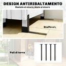 Casetta Box da Giardino 85x58x213 cm Ripostiglio con Scaffali Regolabili e Tetto Zincato in Legno Bianco      
