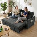 Divano Letto 2 Posti 166x90x84 cm con Schienale Regolabile in 3 Posizioni con 2 Cuscini in Ciniglia Grigio Scuro      