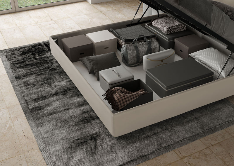 Letto Matrimoniale Imbottito in Similpelle Annalisa Large Tortora Varie Misure