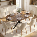 Tavolo da Pranzo Allungabile 4-6 Posti 135x100x75 cm con Prolunga a Farfalla e Base a X in MDF e Acciaio Marrone Rustico      