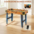 Mini Calcio Balilla 92x75x71 cm con 22 Giocatori 2 Palline 8 Aste e Segnapunti in MDF Marrone      