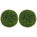 Set di 2 Piante Finte di Bosso da Ø40 cm per Interno ed Esterno in PE Verde      