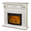 Camino Elettrico da Pavimento 100,5x115x33 cm Effetto Fiamma 1500W Orion & Zakinthos Bianco