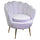 Fauteuil rembourré 73x72xh49/77 cm en tissu velours Tulipan gris