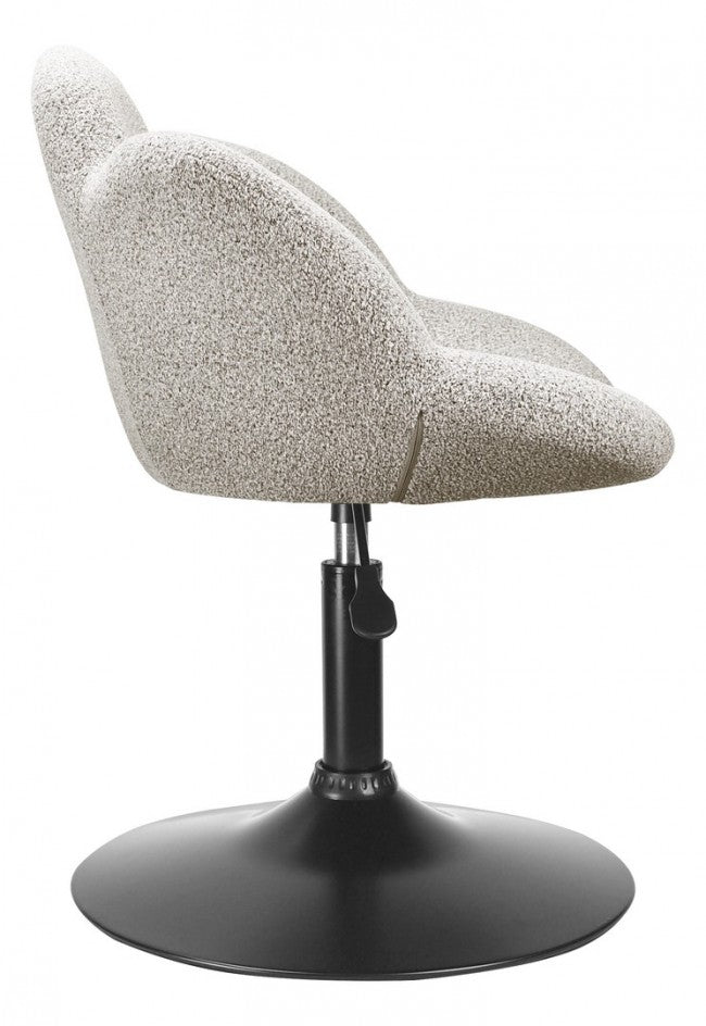 Set 2 Poltroncine da Soggiorno 69x55x69/81 cm in Schiuma Poliuretanica Fleur Nero-Beige