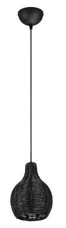 Lampada a Sospensione da Interno Attacco E14 in Tessuto Nero