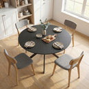 Tavolo da Pranzo Rotondo Stile Industriale Ø120x75 cm con Piano in Truciolato e Gambe a Croce in Acciaio Nero      