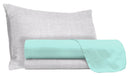 Set Lenzuola Sopra Sotto e Federe in Cotone Verde Acqua Varie Misure