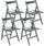 Lot de 4 Chaises Pliantes 47,5x42,5x45/79 cm en Bois de Hêtre FSC Gris