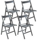 Set 4 Sedie Pieghevole 47,5x42,5x45/79 cm in Legno di Faggio FSC Grigia