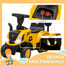 Camion Cavalcabile per Bambini con Pala e Rimorchio 91x29x44 cm Giallo  