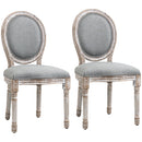 Set 2 Sedie 51x55x 96 cm in Legno e Tessuto Grigio