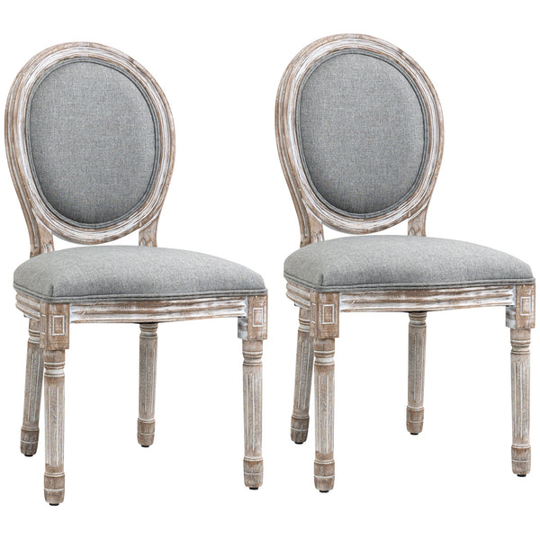 Set 2 Sedie 51x55x 96 cm in Legno e Tessuto Grigio prezzo