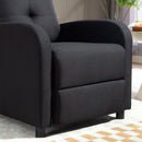 Poltrona Relax  67x87x98 cm Reclinabile 155° Max con Poggiapiedi in Tessuto Effetto Lino Nero      