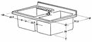 Mobile Lavatoio 80x60x85cm 2 Ante 2 Vasche Asse in Termoplastico Montegrappa Marella Bianco con Cesto