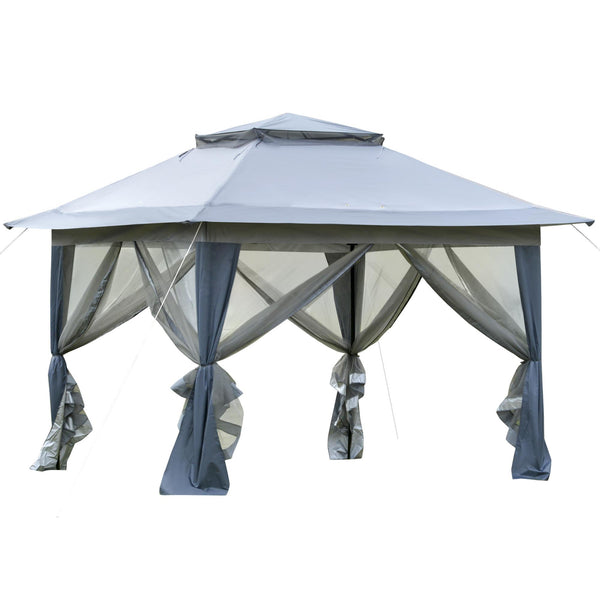 Tonnelle de jardin 3,64x3,64x2,94m en acier et tissu Oxford gris acquista