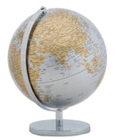 Mappamondo Argento New Ø25x34 cm Metallo e Plastica Ruggine e Argento