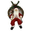 Pupazzo Babbo Natale in Tessuto su ghirlanda rosso cm 23,5x13,5xh30