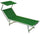 Transat de jardin 185x61x38 cm en aluminium et textilène vert d'eau