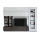 Parete Attrezzata Mobili Soggiorno Mobile TV 2 Pensili Libreria e Mobile a Colonna TFT Line Rovere Wengè