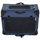 Trasportino Pieghevole per Cani e Gatti Blu nero 60x42x42 cm 