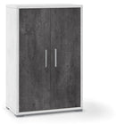 Armadietto Multiuso 2 Ante 71x110x41 cm Ossido Bianco/Ossido Nero