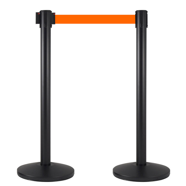 prezzo 2 Tringles à Rideaux 3 mètres en Métal Noir Mat Ø36x101 cm Ruban Orange