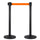 2 Tringles à Rideaux 3 mètres en Métal Noir Mat Ø36x101 cm Ruban Orange