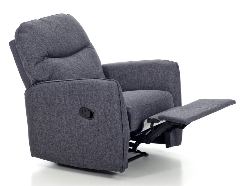 Poltrona Relax Reclinabile Manuale in Tessuto Kube Blu