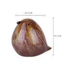 Set 2 Statuetta Decorativa Uccellino 12,5x13,5x11 cm in Vetro Giallo Malva