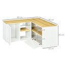 Mobile TV a L max 40” 90x90x45 cm in Truciolato Bianco e Rovere