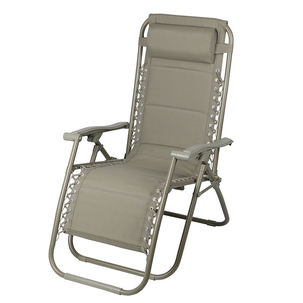 Sedia Gran RelaxImbottita Reclinabile E Richiudibile 65x90x110 cm in Acciaio PVC e Poliestere Verde Rio Plus online