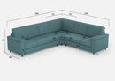 Divano Angolare 6 Posti 286x246x85 cm Marrak in Tessuto Petrolio