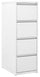 Classeur 4 tiroirs 46x62x132 cm en métal blanc
