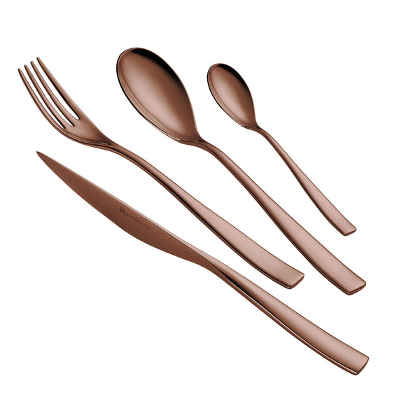 acquista Ménagère de Service 24 Pièces en Acier 18/10 PVD Eme Etoile Chocolat