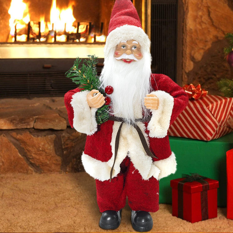 Pupazzo Babbo Natale H30 cm Rosso e Crema