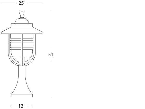 Lampada Palo Paletto da Cancello Color Ruggine da Esterno Linea Porto Sovil