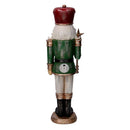 Soldatino Schiaccianoci in resina verde con led cm 14,5x11xh47