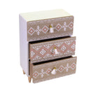 Portatutto in legno in tessuto morfeo 3 cassetti cm 24x13xh34