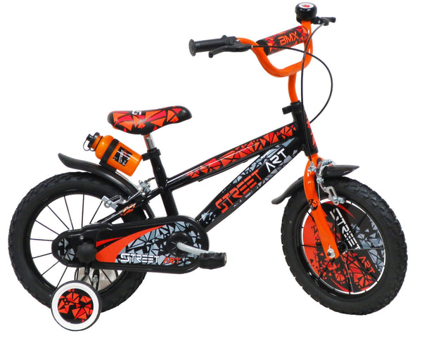 sconto Vélo Enfant 14" 2 Freins Street Art Noir/Orange