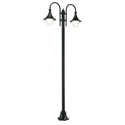 Lampada Palo Alto Due Luci per Giardino Colore Nero per Esterno Linea Lampara Sovil