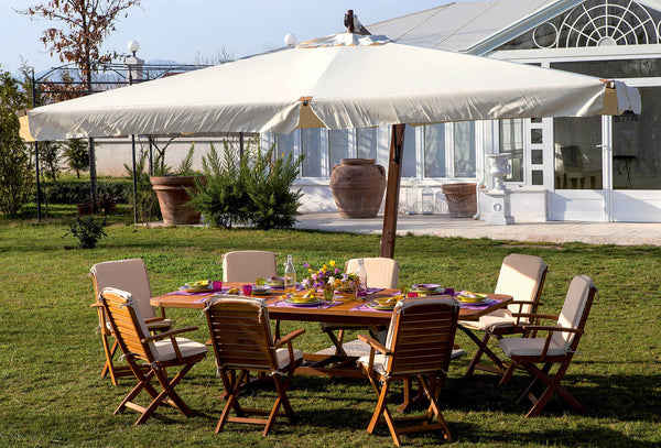 acquista Parasol de jardin en bois décentralisé 3x3m Bauer Aster Ecru