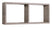 Etagère rectangulaire 2 compartiments muraux 70x30x15,5 cm en fibre de bois Chêne Morgana Moka