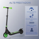 Monopattino Elettrico Pieghevole per Bambini Altezza Regolabile 75-80 cm Nero e Verde  
