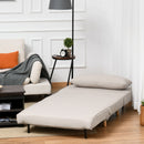 Poltrona Letto 3 in 1 con Schienale Reclinabile in 6 Posizioni 94x78x80 cm  Beige