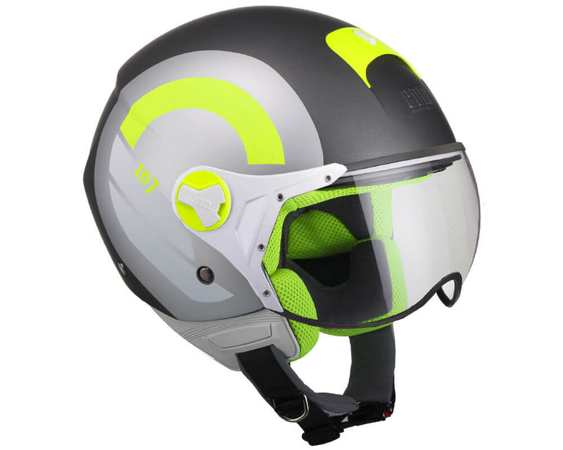 Casco Demi-Jet per Scooter Visiera Sagomata CGM Taormina 107R Titanium Opaco Varie Misure