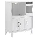 Credenza Salvaspazio con 2 Armadietti e 2 Ripiani Estraibili 84x39x109 cm in Legno Bianco  