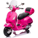 Moto Elettrica per Bambini Piaggio Vespa GTS SUPER 12V Full Optional con Bauletto Fucsia 