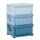 Commode pour Chambre 3 Tiroirs 37x37x56,5 cm en Plastique Bleu