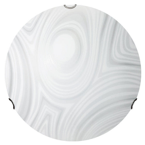 Plafonnier 2xE27 Crochets Chrome Plaque Verre Sablé Blanc E-Energy Aron prezzo